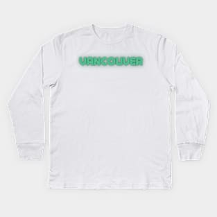 Vancouver Retro Word Art Kids Long Sleeve T-Shirt